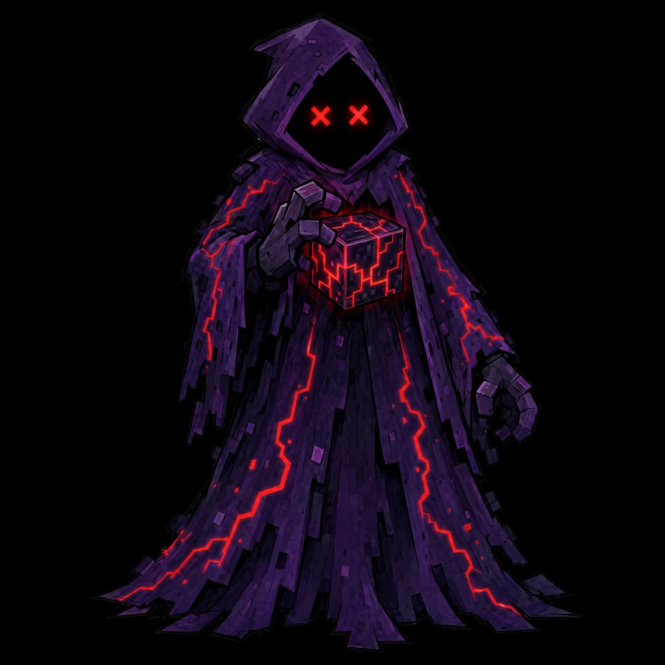 Obscurox's corrupted chest core flickering