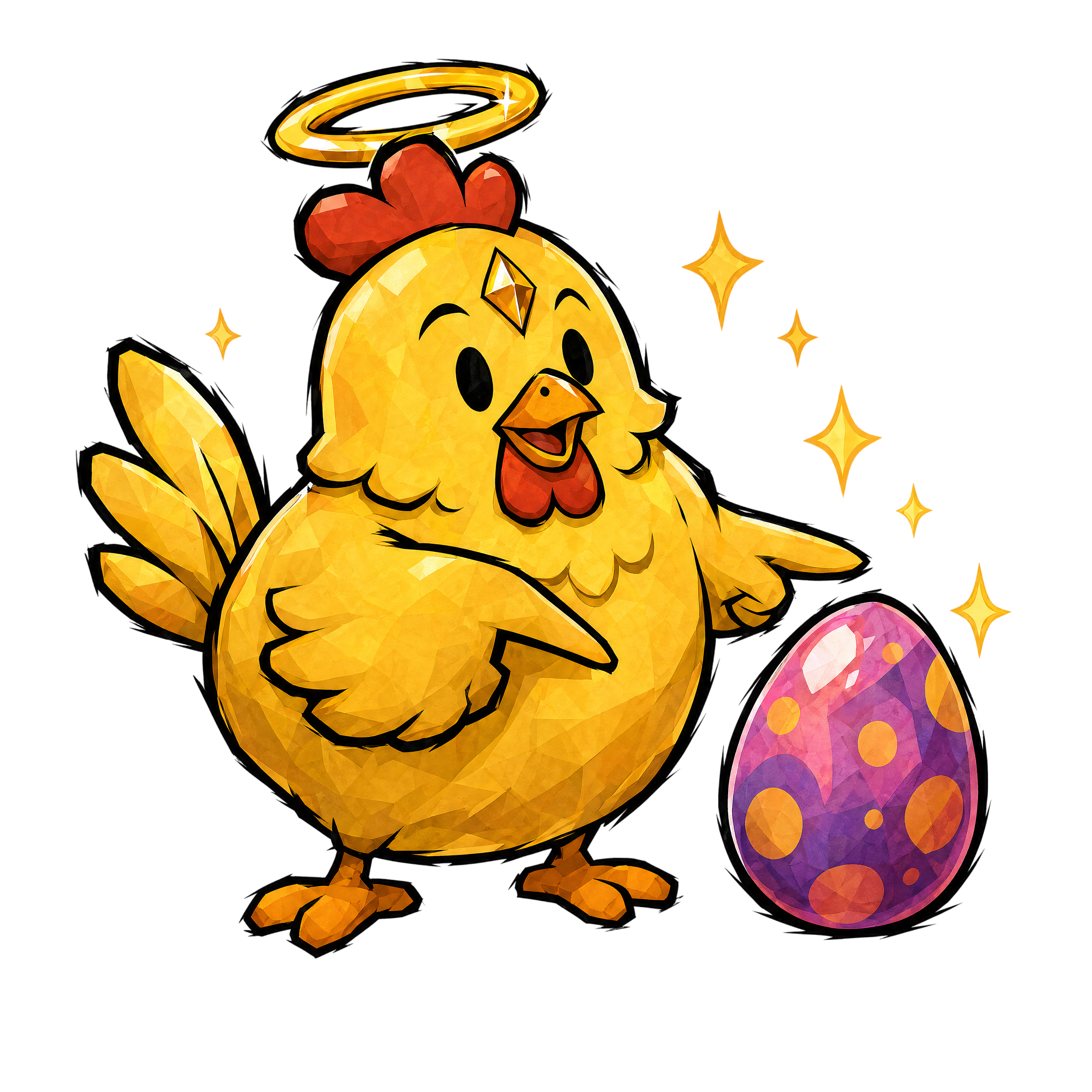 Golden Chicken with a Mystery Egg