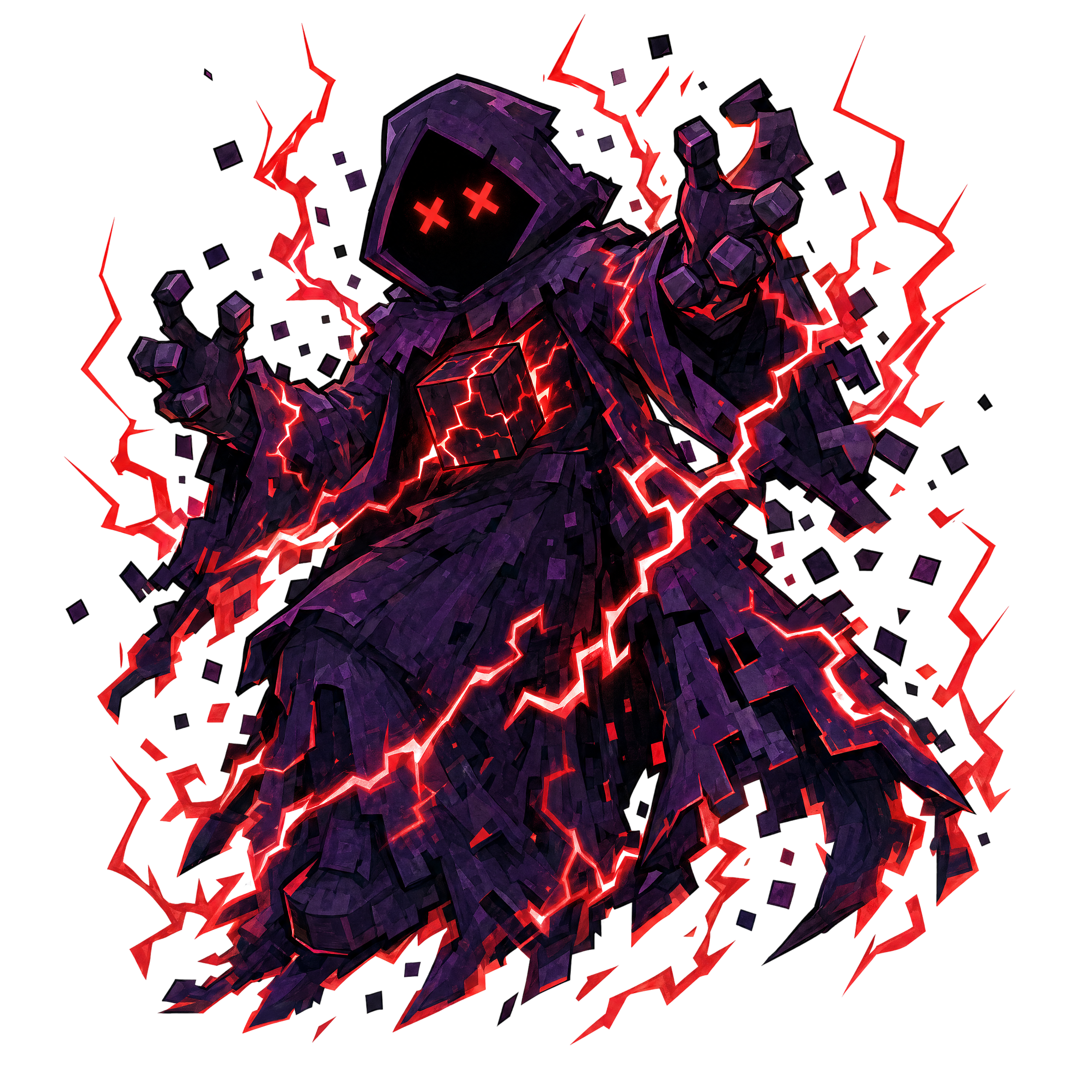 Obscurox surging with red static energy